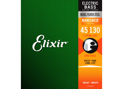 Elixir Strings Nanoweb Coating Nickel Plated Steel Bass 5-String