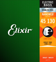 Elixir Strings Nanoweb Coating Stainless Steel Bass 5-String