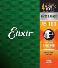 Elixir Strings Nanoweb Coating 80/20 Bronze Acoustic Bass 4-String