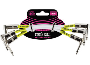 Ernie Ball Classic Patch Cable Angle/Angle 6" 3 Pack