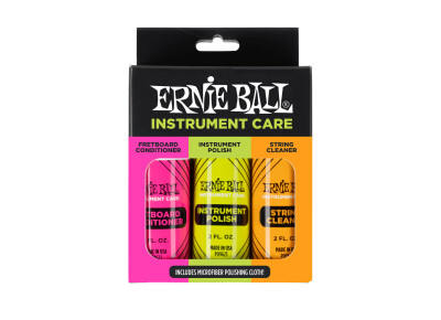 Ernie Ball Instrument Care 3-Pack with Microfiber Polish Cloth