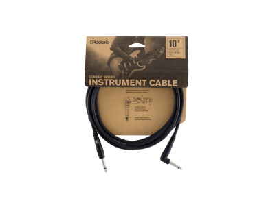 D'Addario PW-CGTRA-10 Classic Instrument Cable Straight to Right-Angle 10'