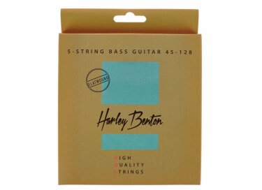 Harley Benton HQS Flatwound Bass 5-String Set