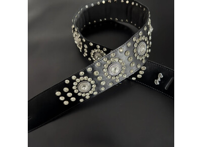 GBS Black Leather Guitar Strap – Paul Stanley Style