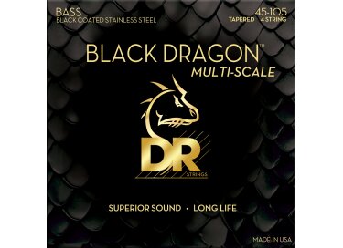 Dr Strings Black Dragon Black Coated Stainless Steel Bass 4-String