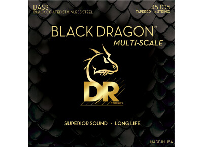 Dr Strings Black Dragon Black Coated Stainless Steel Bass 4-String
