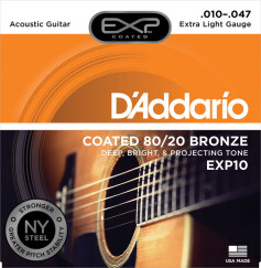 D'Addario EXP Coated 80/20 Bronze Wound Acoustic Guitar