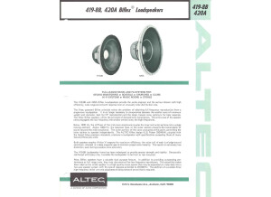 Altec Lansing 419 - 8B , 420 A