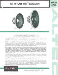 Altec Lansing 419 - 8B , 420 A