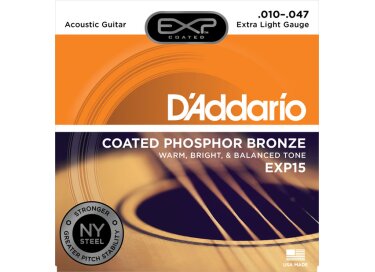 D'Addario EXP Coated Phosphor Bronze Wound Acoustic Guitar