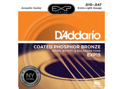 D'Addario EXP Coated Phosphor Bronze Wound Acoustic Guitar