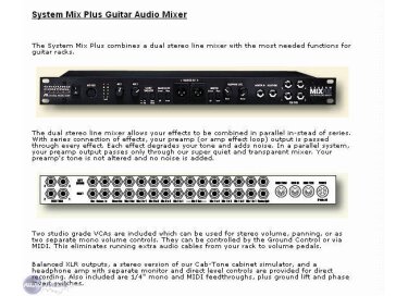 Voodoo Lab System Mix Plus