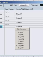 Entrées Cubase