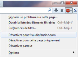 Firefox desactiver adblock sur AF