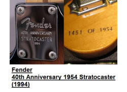 Fender 40th Anniversary 1954 Stratocaster (1994) Neck Plate + Serial