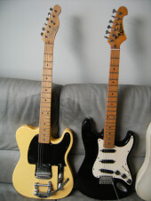 esquire + bigsby ( stealth pick-up )   Chevy strat ( Japan 1989 )
