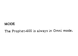 Prophet-600 always in OMNI MIDI Mode